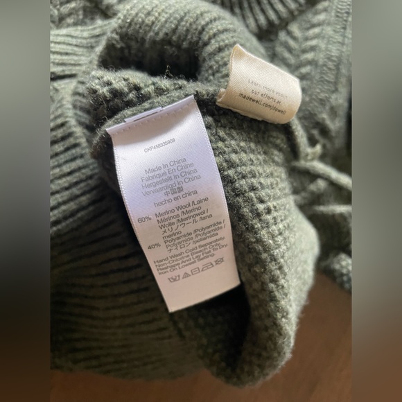 Madewell Green Hollydene Ruffle-Shoulder Pullover Knit Sweater - Size XXS - Picture 8 of 11